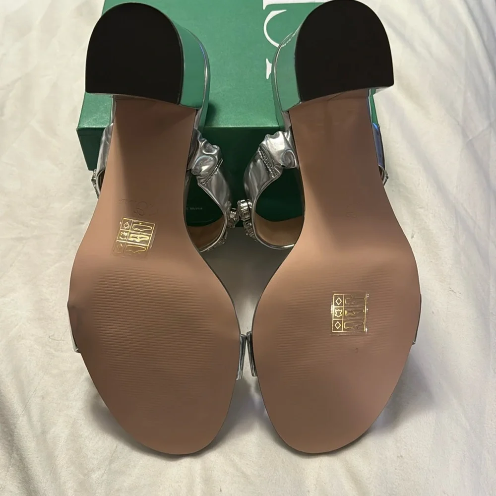J.Crew Lucie jeweled sandals in Italian metallic leather BS878